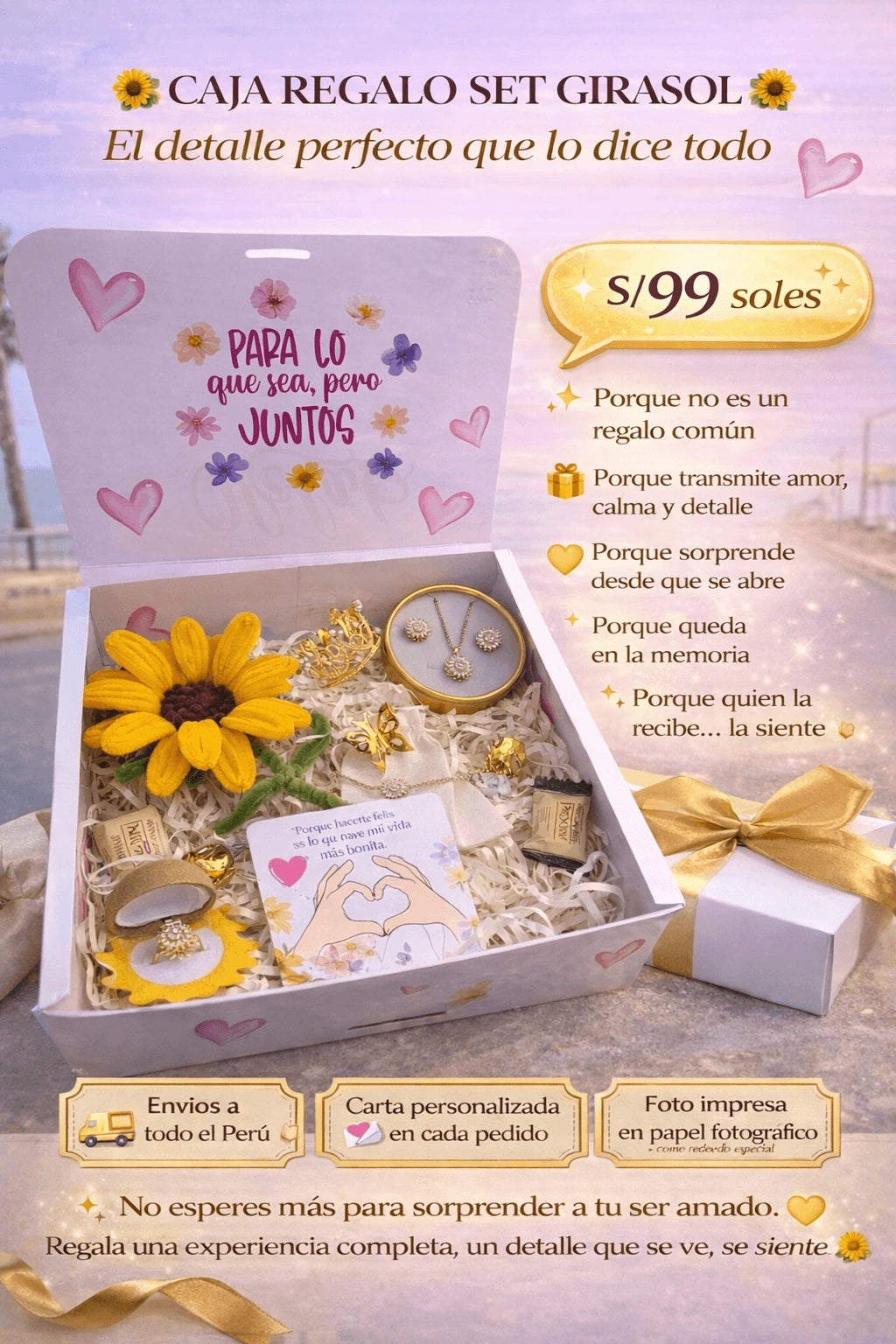 SET DE JOYERIA GIRASOL GIRATORIO 🏵